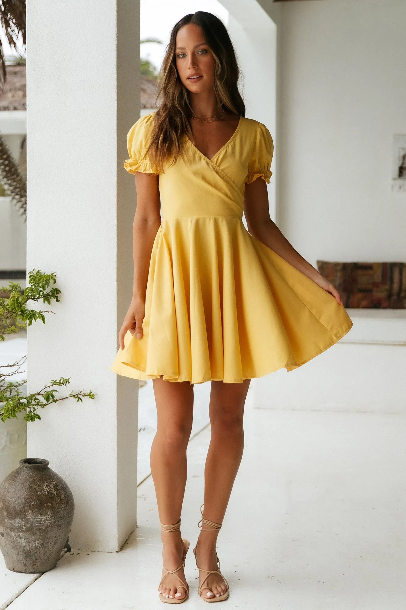 Waiting For The Sun Dress Yellow sold by Fortunate One product image thumbnail 2