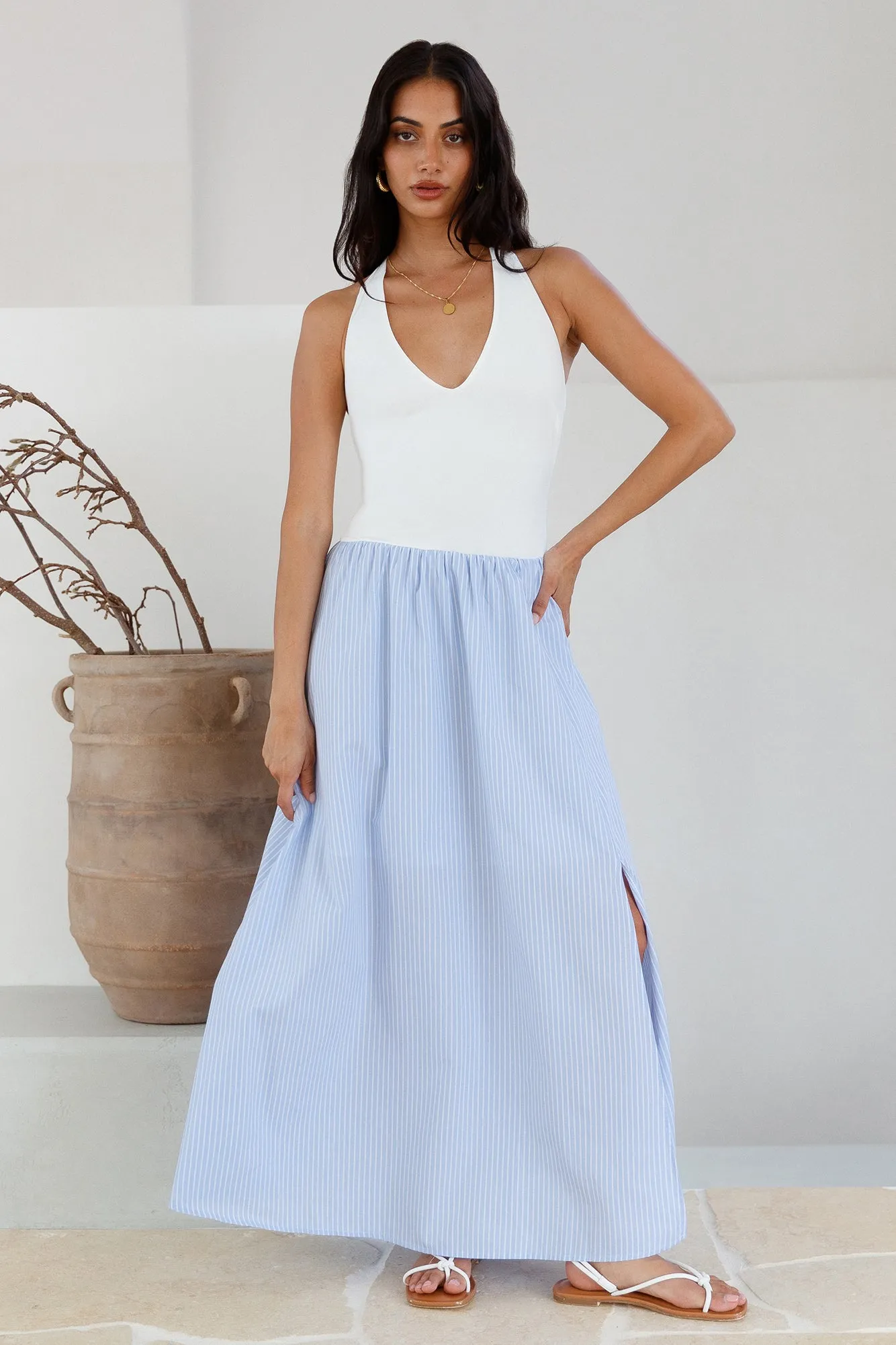 Soft Sail Maxi Dress Blue sold by Fortunate One