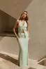 Palm Tree Paradise Maxi Skirt Green sold by Fortunate One