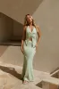 Palm Tree Paradise Maxi Skirt Green sold by Fortunate One