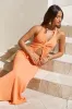 Palm Tree Paradise Halter Top Orange sold by Fortunate One