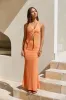 Palm Tree Paradise Maxi Skirt Orange sold by Fortunate One