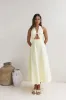 Sands Of Splendor Halter Maxi Dress Lemon sold by Fortunate One