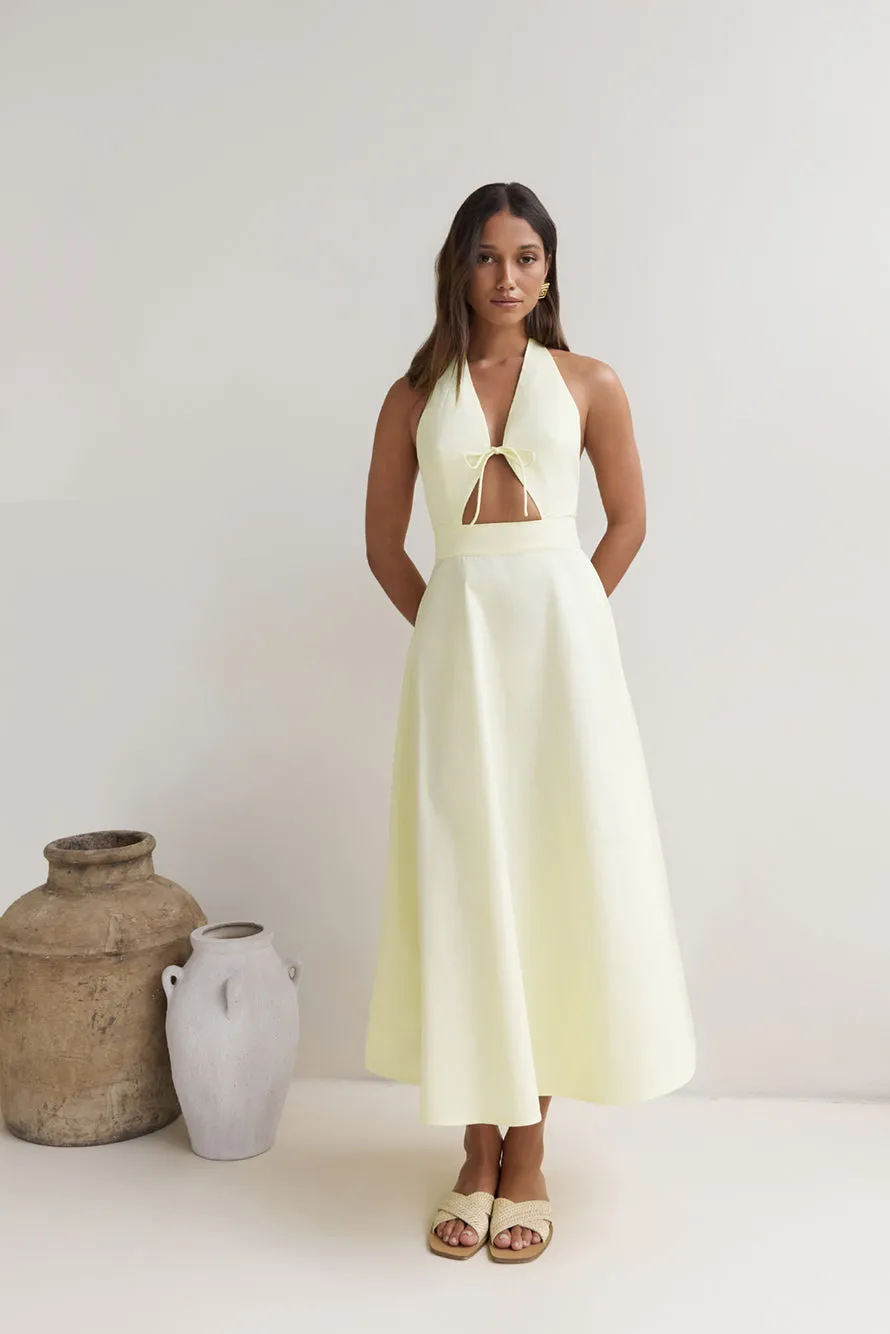 Sands Of Splendor Halter Maxi Dress Lemon sold by Fortunate One product image thumbnail 5