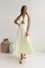 Sands Of Splendor Halter Maxi Dress Lemon sold by Fortunate One