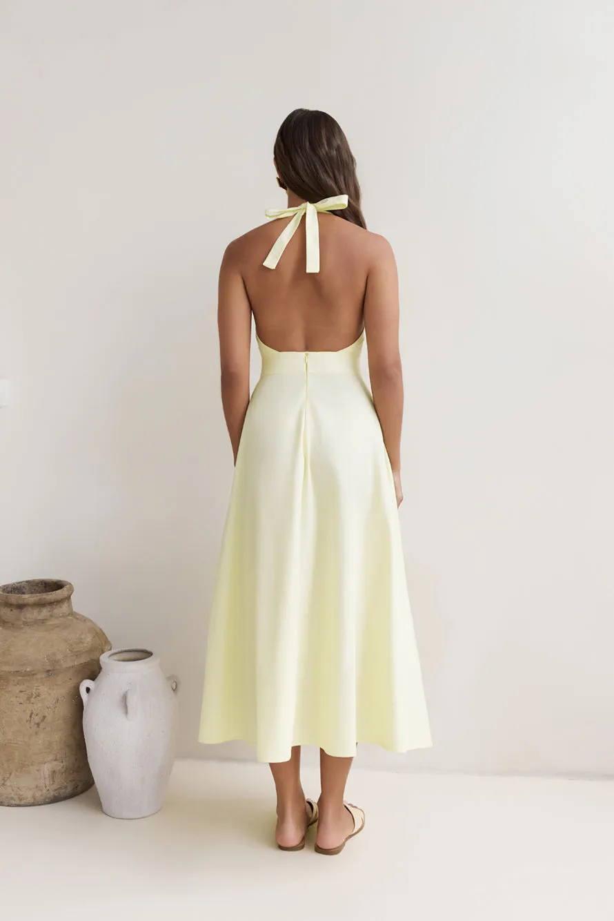 Sands Of Splendor Halter Maxi Dress Lemon sold by Fortunate One product image thumbnail 2