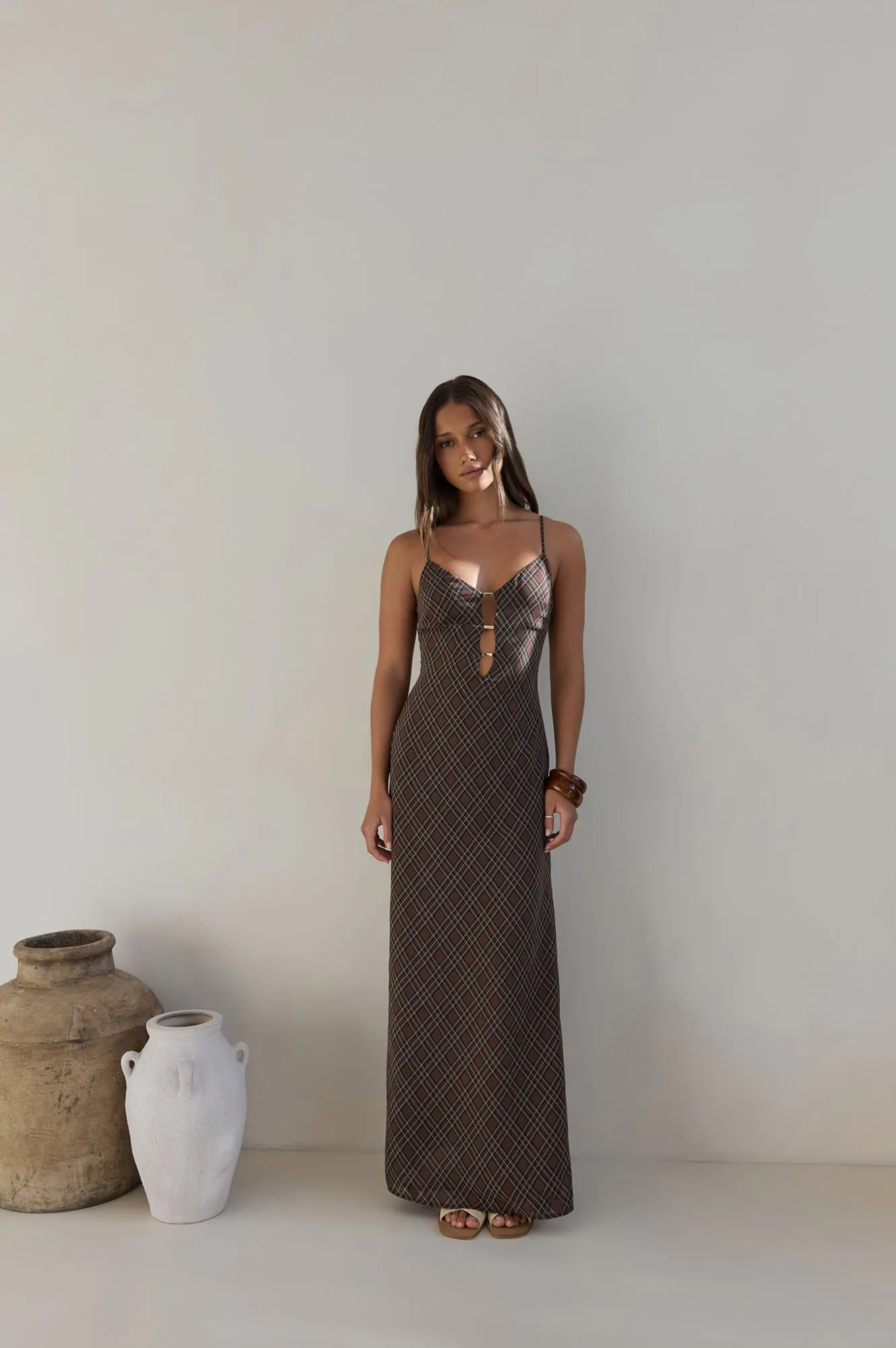 Riviera Nights Maxi Dress Chocolate sold by Fortunate One product image thumbnail 4