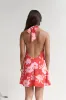 Havana Days Satin Halter Mini Dress Red sold by Fortunate One