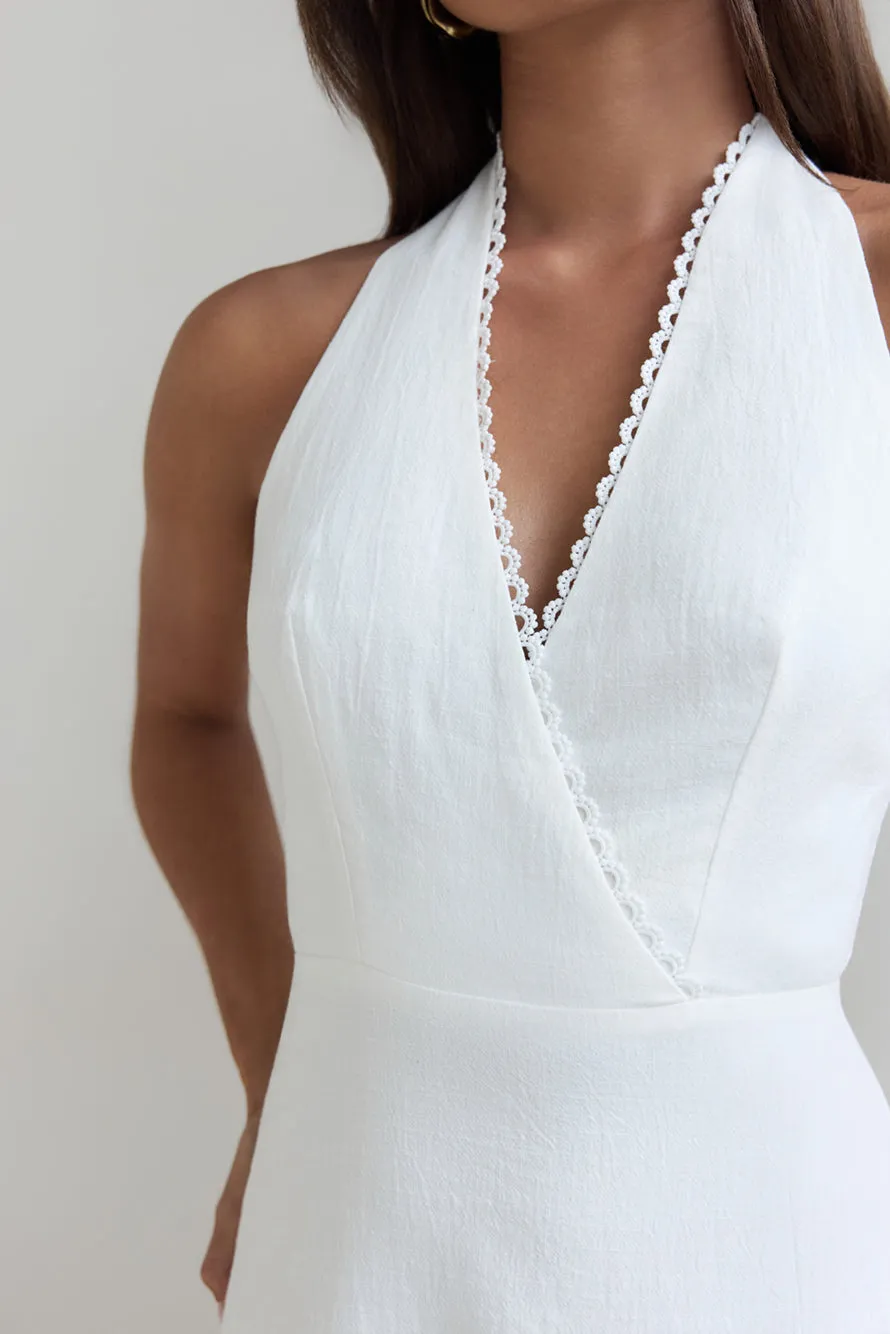 Angelic Song Halter Maxi Dress White sold by Fortunate One product image thumbnail 5