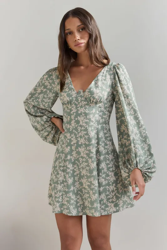 Garden Chic Mini Dress Green sold by Fortunate One