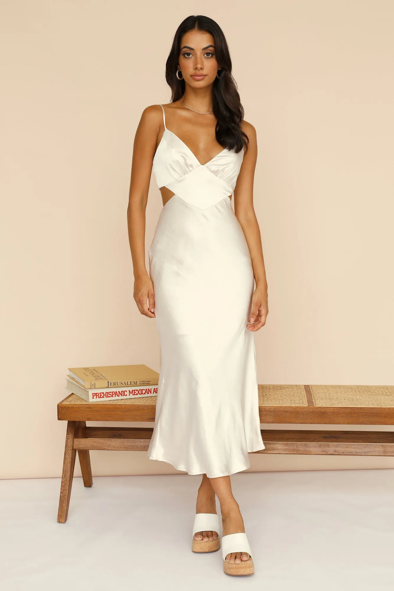 Waiting For You Maxi Dress Champagne sold by Fortunate One