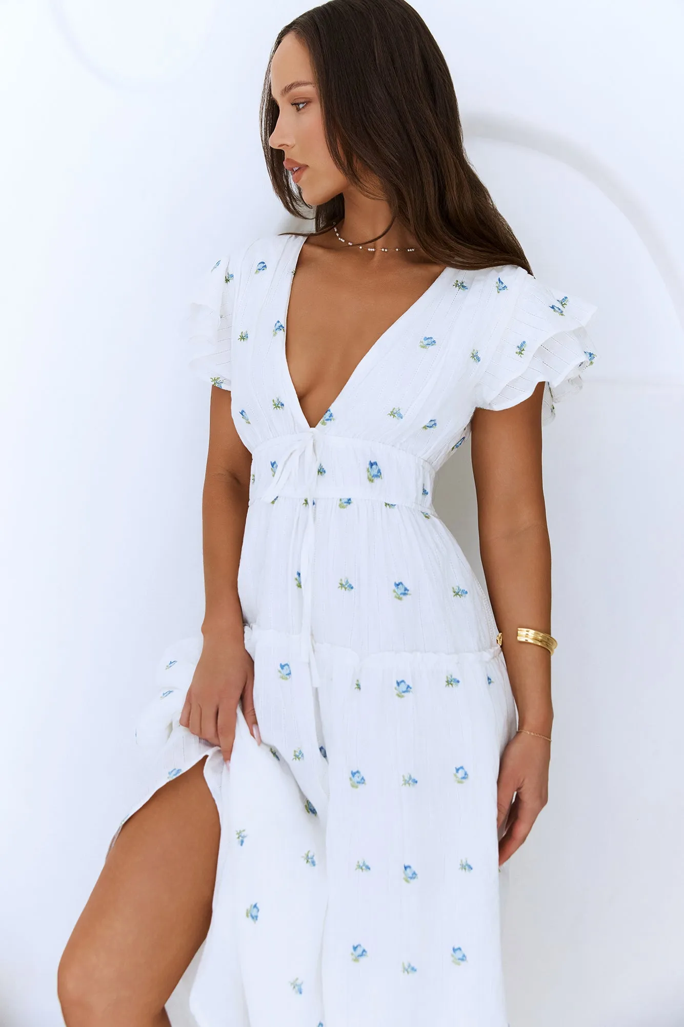 Solar Blooms Maxi Dress Blue sold by Fortunate One product image thumbnail 3