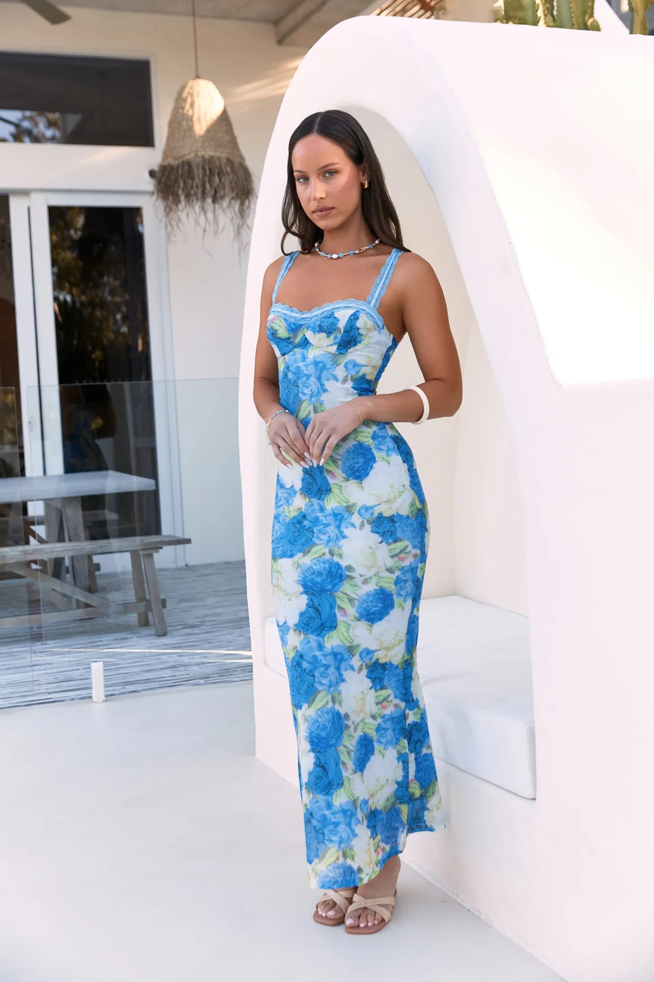 Open Your Eyes Mesh Maxi Dress Blue sold by Fortunate One product image thumbnail 4