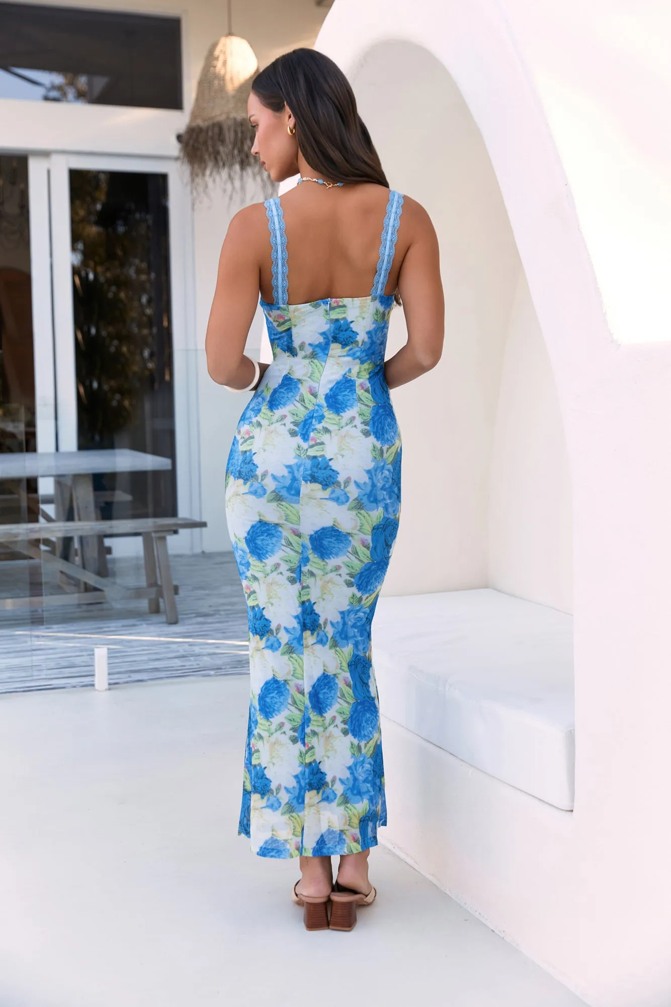 Open Your Eyes Mesh Maxi Dress Blue sold by Fortunate One product image thumbnail 2