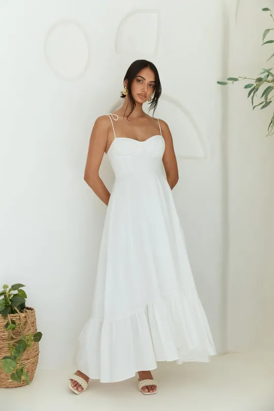 By Your Side Maxi Dress White sold by Fortunate One