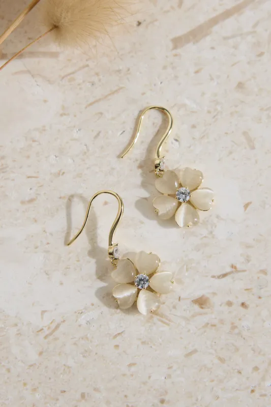 18k Gold Plated Floral Feels Earrings Gold sold by Fortunate One