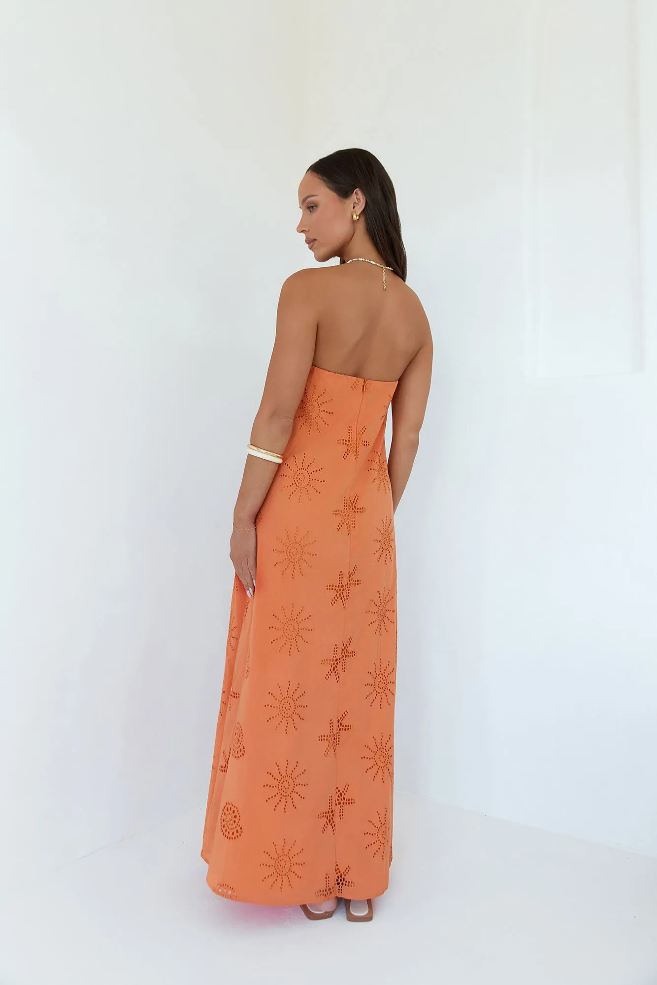 Heart To Heart Strapless Maxi Dress Orange sold by Fortunate One product image thumbnail 2