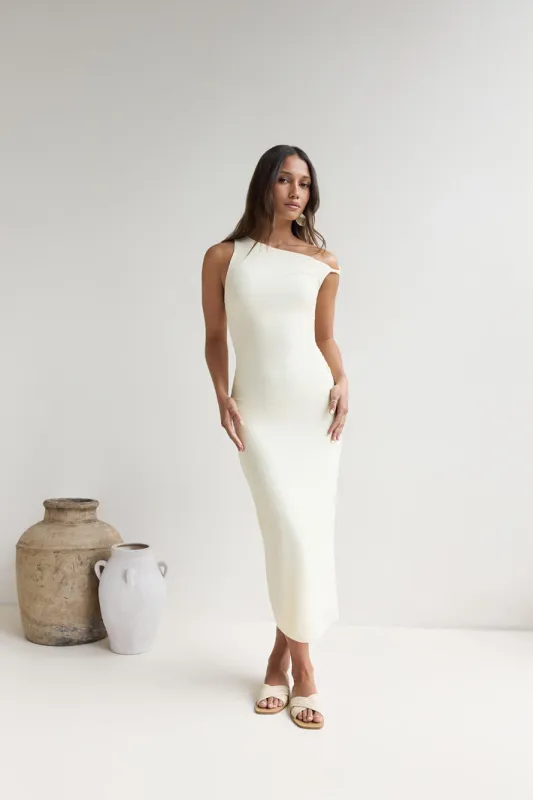 Moonlit Moments Off Shoulder Mesh Maxi Dress Yellow sold by Fortunate One