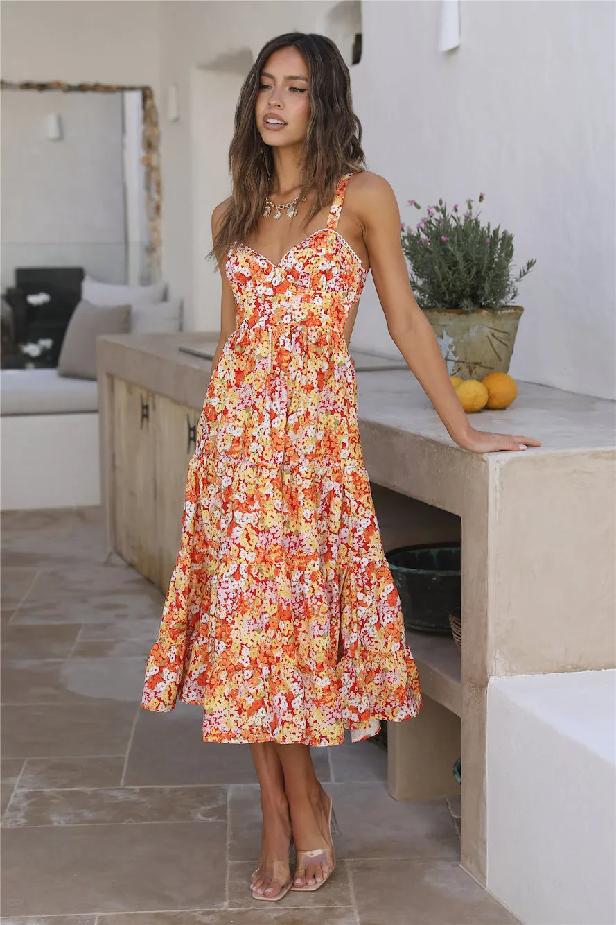 Idyllic Travels Maxi Dress Orange sold by Fortunate One product image thumbnail 4