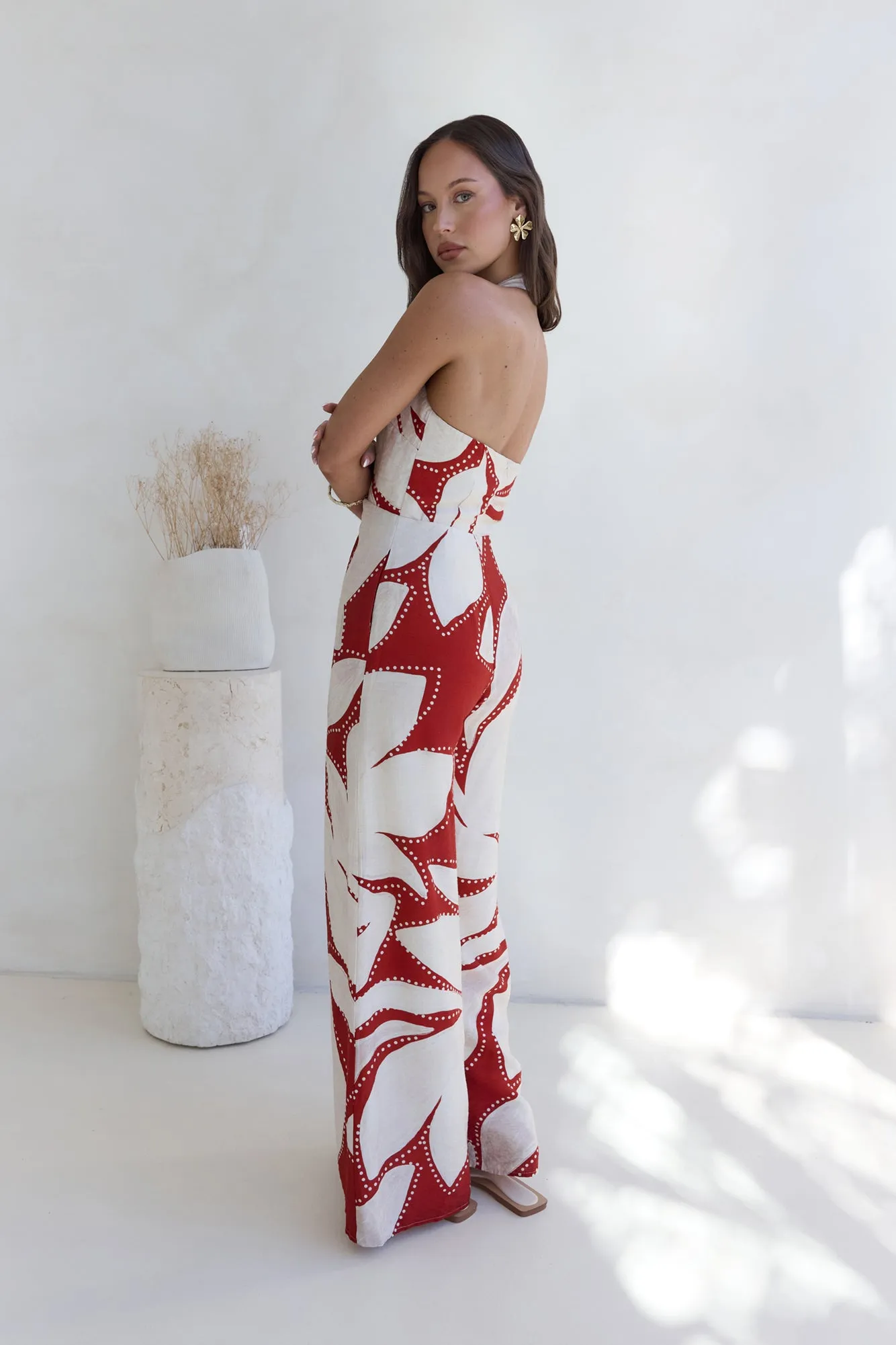 Arlette Halter Jumpsuit Arlette Red sold by Fortunate One product image thumbnail 5