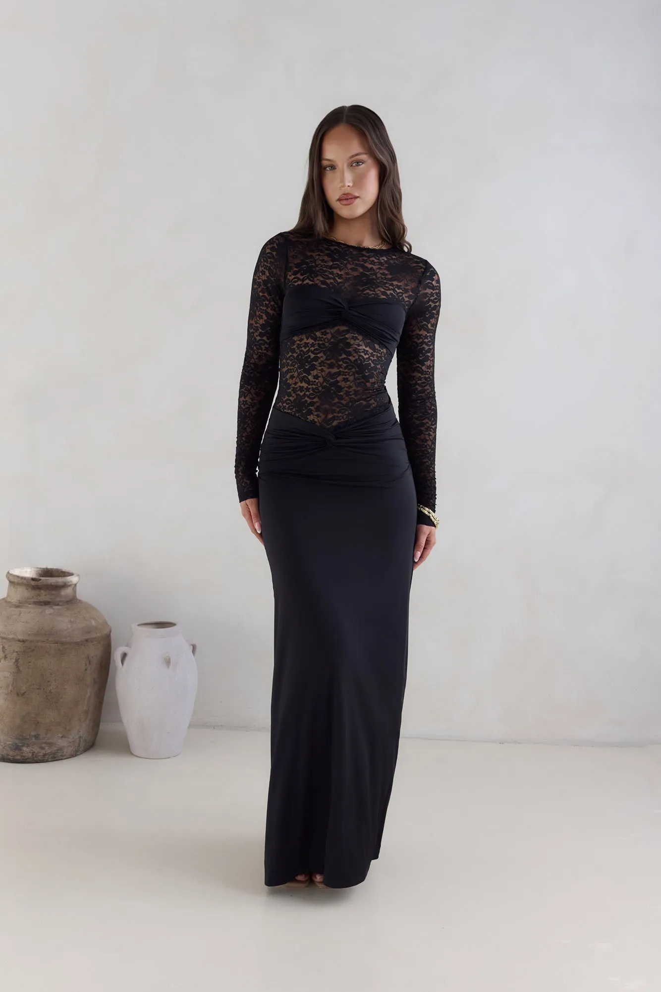 Larna Sleeved Maxi Dress Black sold by Fortunate One product image thumbnail 4