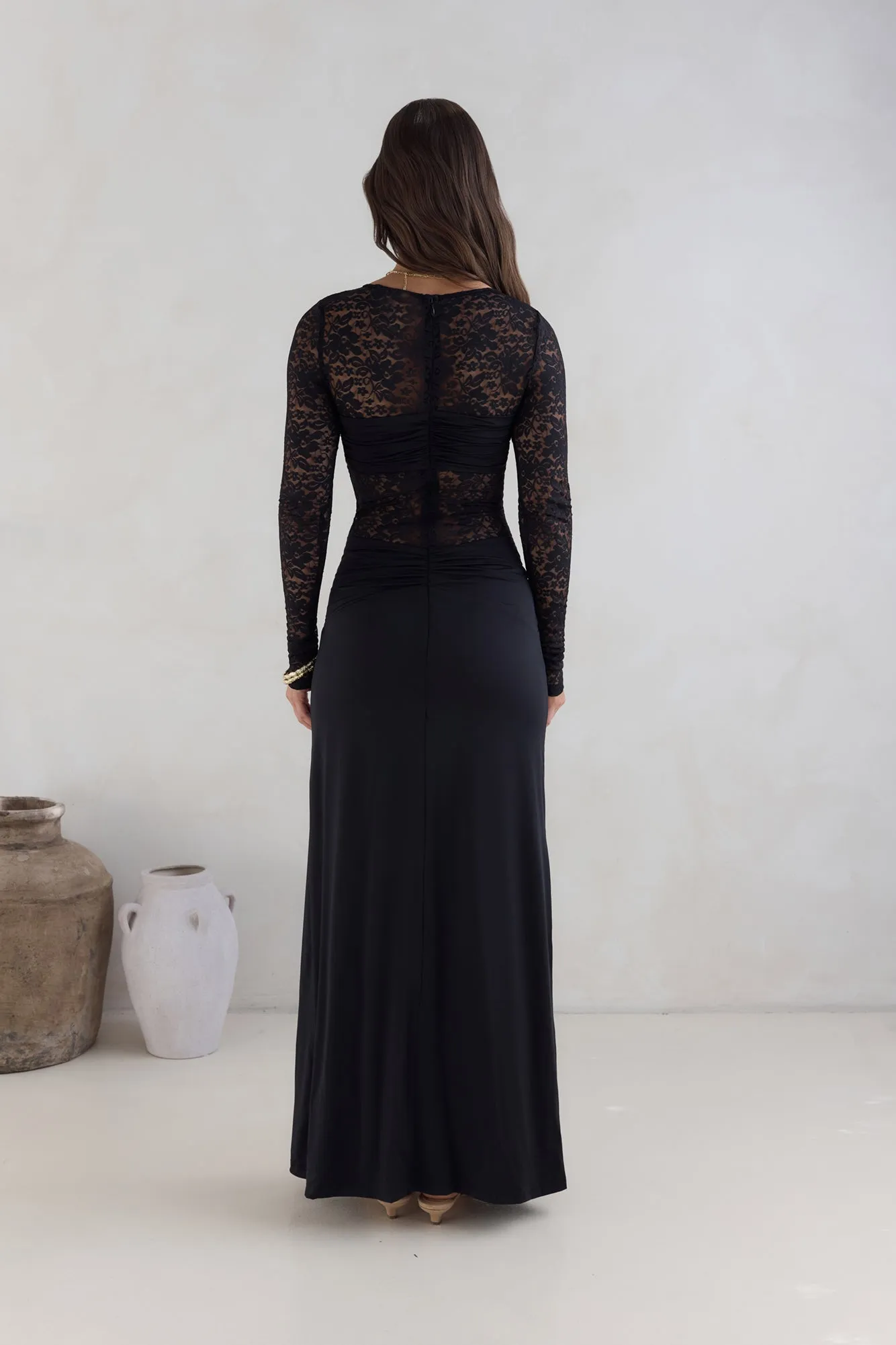 Larna Sleeved Maxi Dress Black sold by Fortunate One product image thumbnail 2