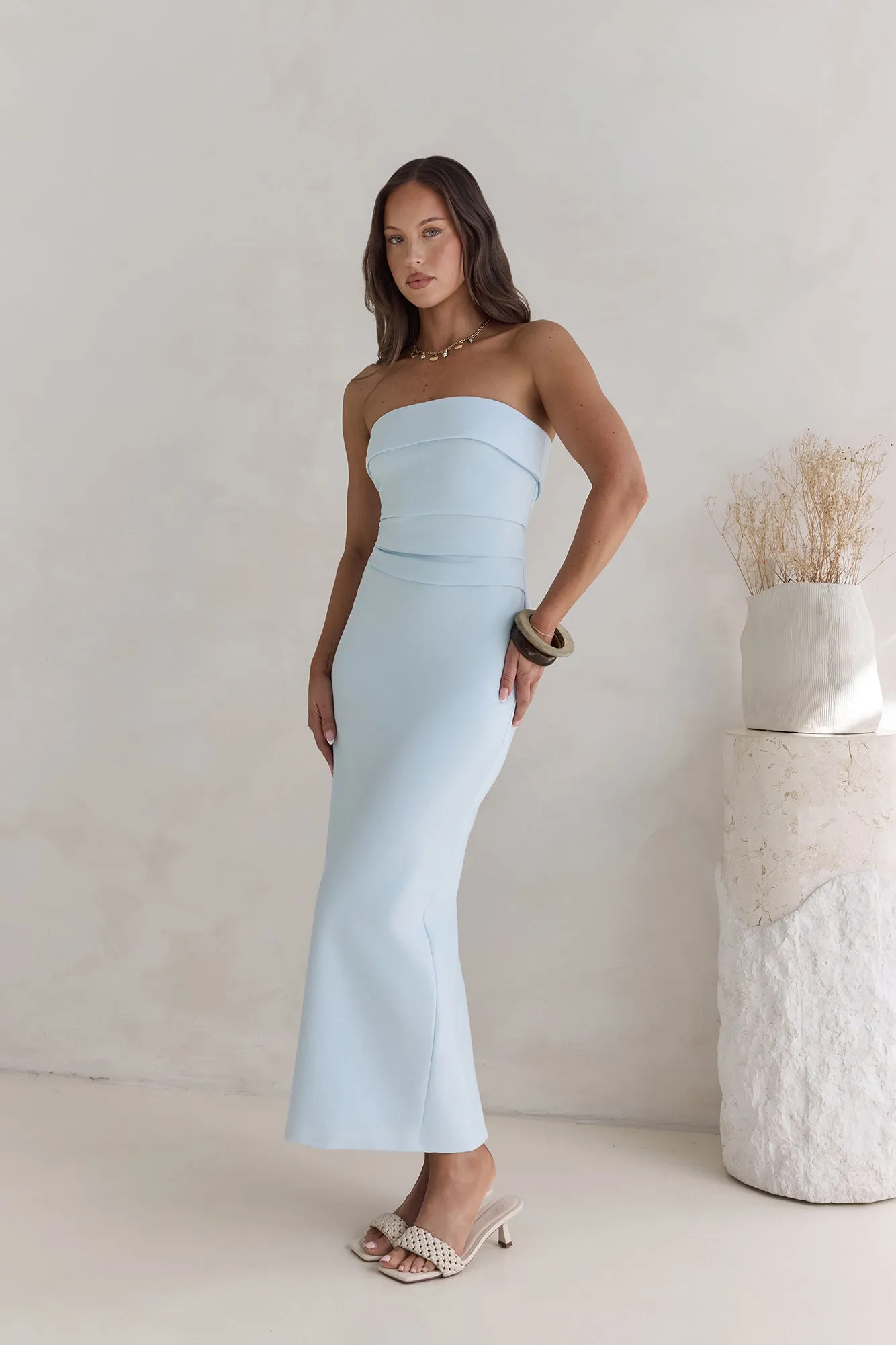 Sunny Daze Strapless Maxi Dress Blue sold by Fortunate One product image thumbnail 4