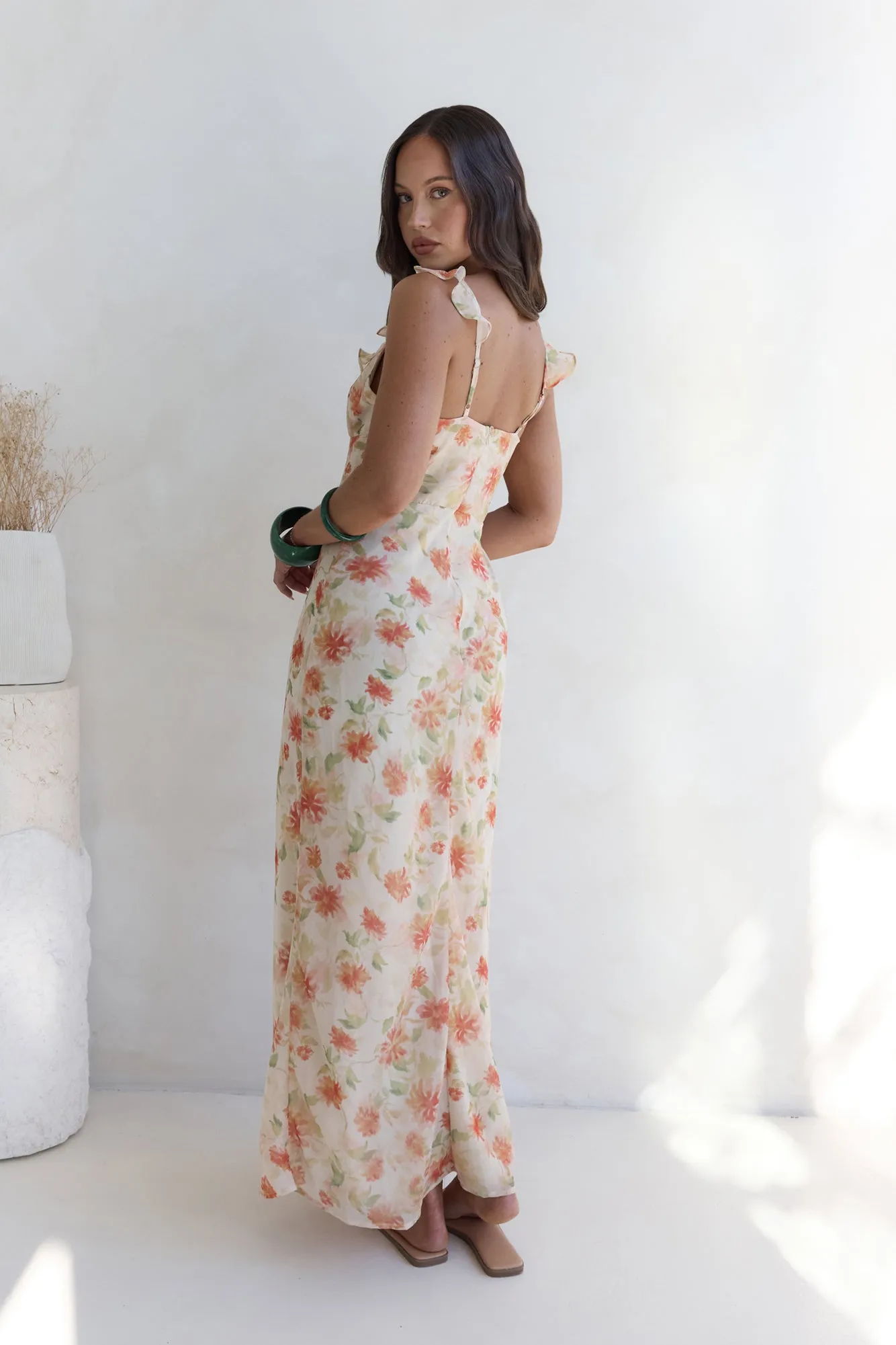 Glimmer Glide Maxi Dress Orange sold by Fortunate One product image thumbnail 5