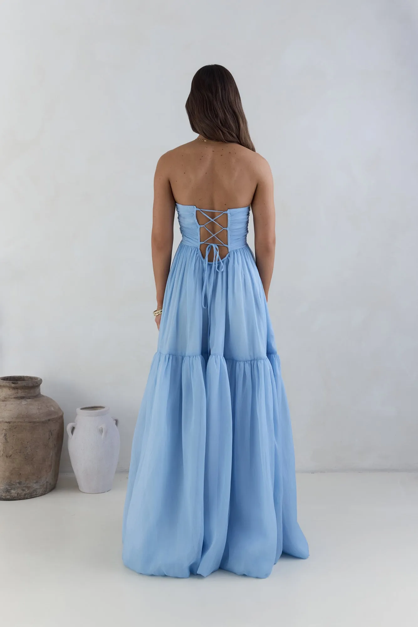 Unforgettable Style Strapless Maxi Dress Blue sold by Fortunate One product image thumbnail 2