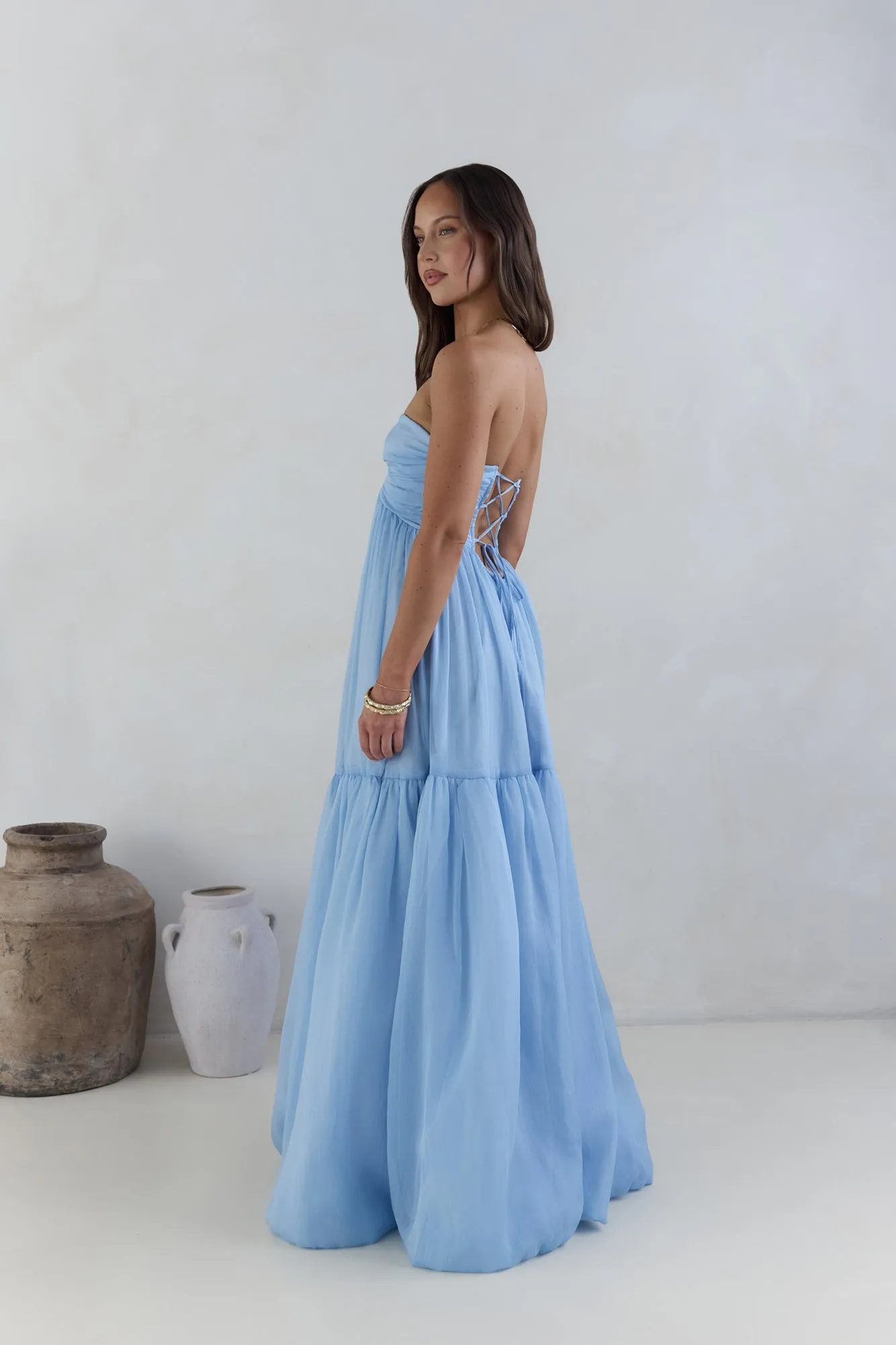 Unforgettable Style Strapless Maxi Dress Blue sold by Fortunate One product image thumbnail 5