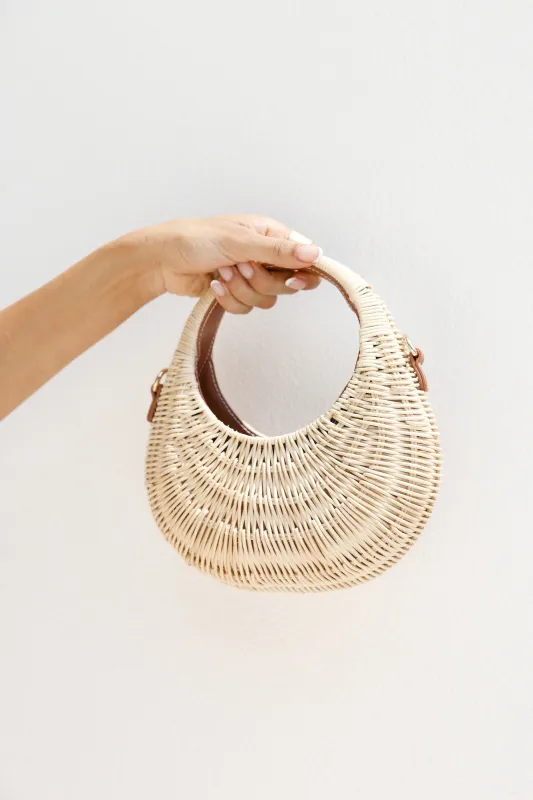 Gianna Handle Bag Natural Rattan sold by Fortunate One