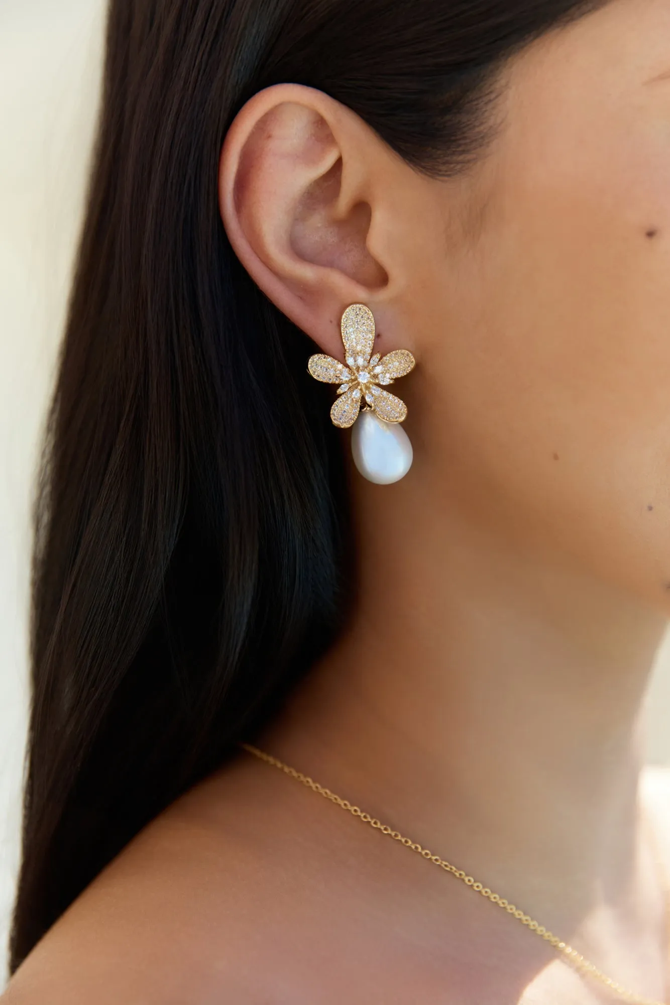 18k Gold Plated Sunlit Siren Earrings Gold sold by Fortunate One product image thumbnail 3
