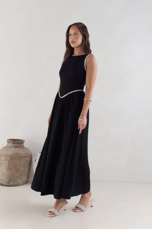 Sea Breeze Stories Maxi Dress Black sold by Fortunate One