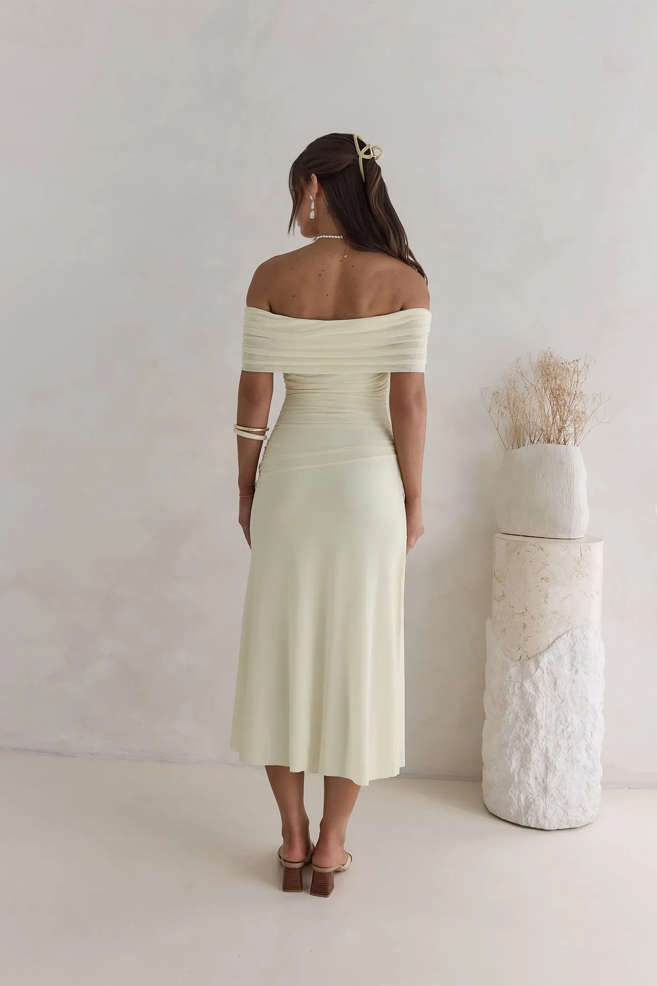 Santorini Strolls Off Shoulder Midi Dress Yellow sold by Fortunate One product image thumbnail 2