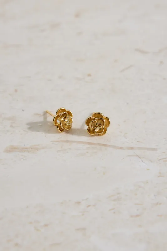 18k Gold Plated Bed Of Roses Earrings Gold sold by Fortunate One