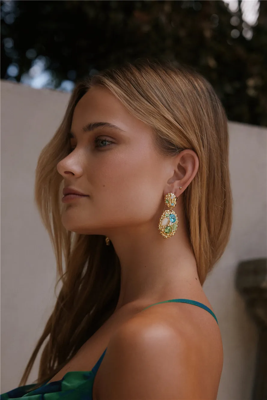 18k Gold Plated Ocean Glimmer Earrings Gold sold by Fortunate One product image thumbnail 3