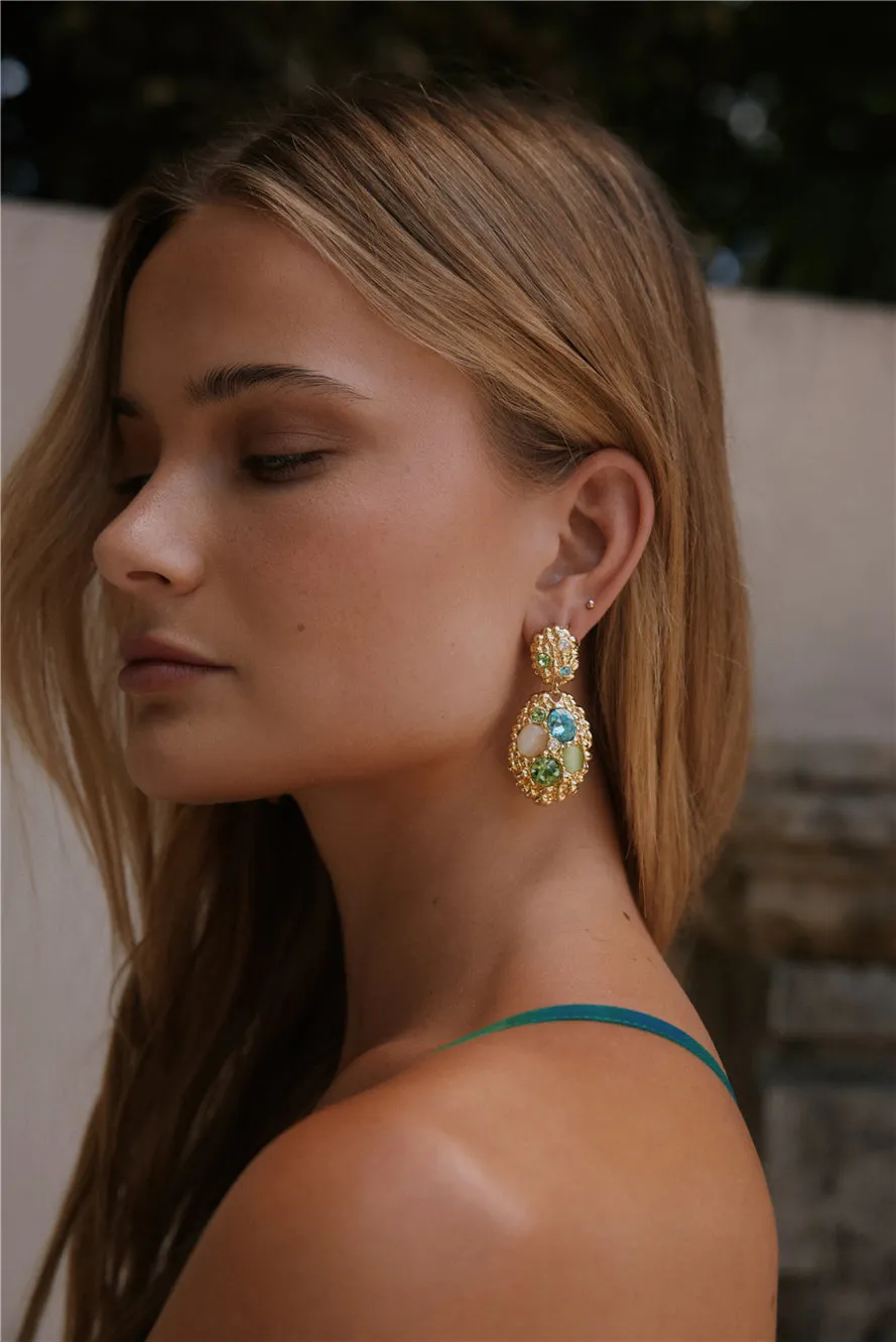 18k Gold Plated Ocean Glimmer Earrings Gold sold by Fortunate One product image thumbnail 2