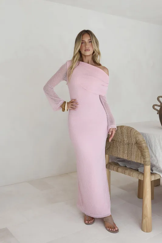 Cool Daze Long Sleeve Knit Maxi Dress Pink sold by Fortunate One