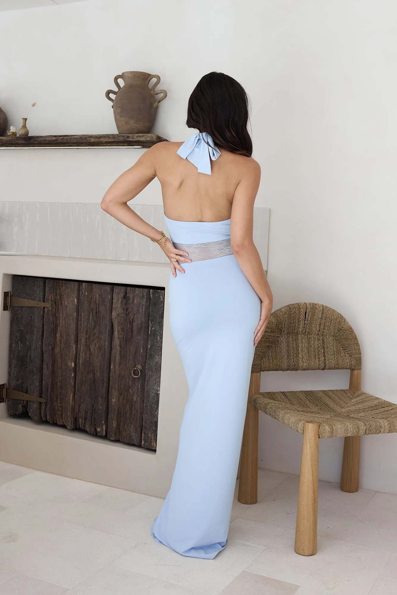 Sleek Icon Halter Maxi Dress Blue sold by Fortunate One product image thumbnail 2