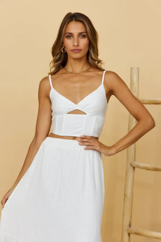 Sun Glitter Crop Top White sold by Fortunate One