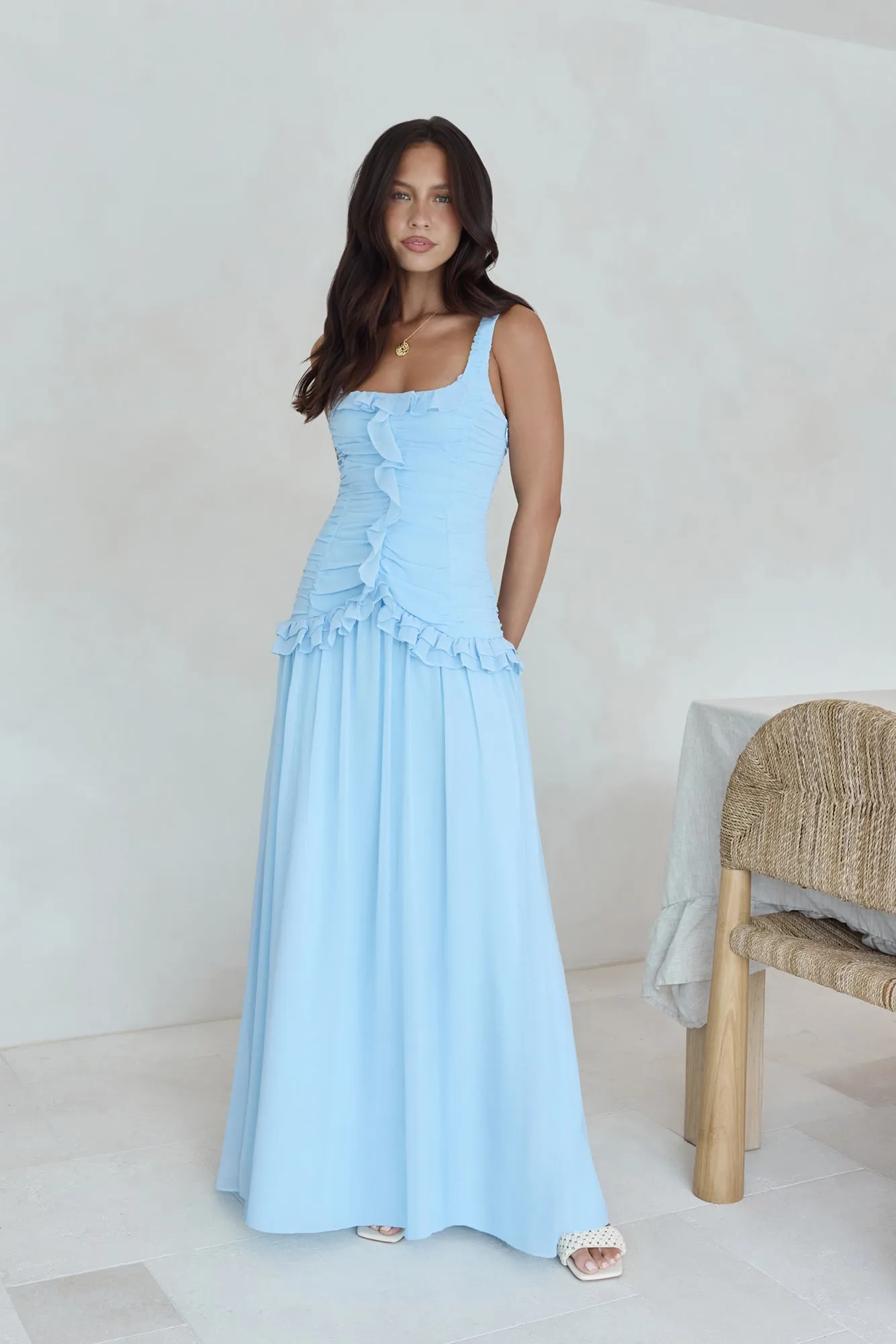 Shoreline Luxe Maxi Dress Blue sold by Fortunate One product image thumbnail 3