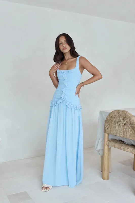 Shoreline Luxe Maxi Dress Blue sold by Fortunate One