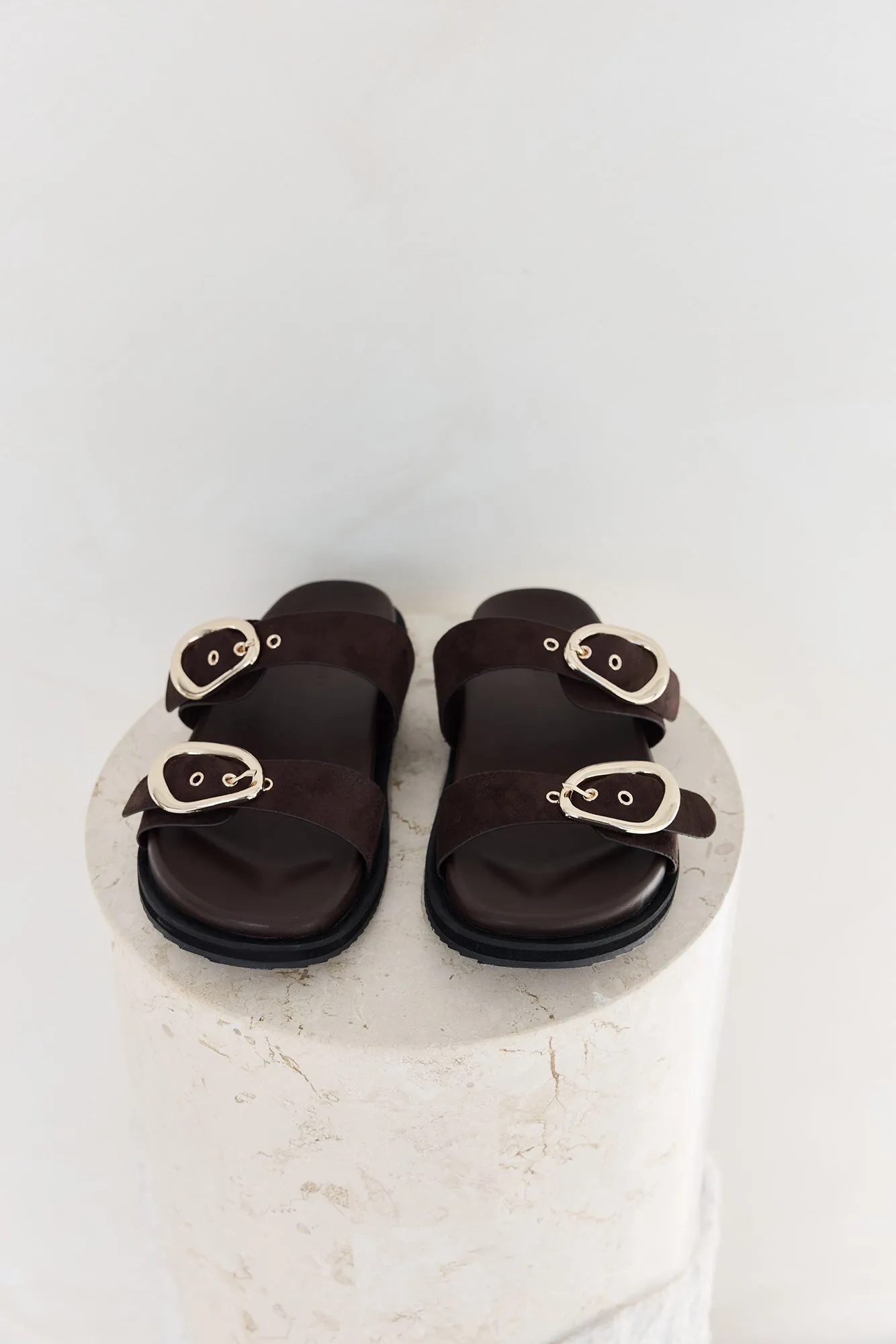 Theresa Slides Dark Cacao Suede sold by Fortunate One product image thumbnail 5