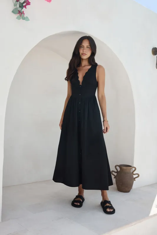 Chasing Daylight Maxi Dress Black sold by Fortunate One