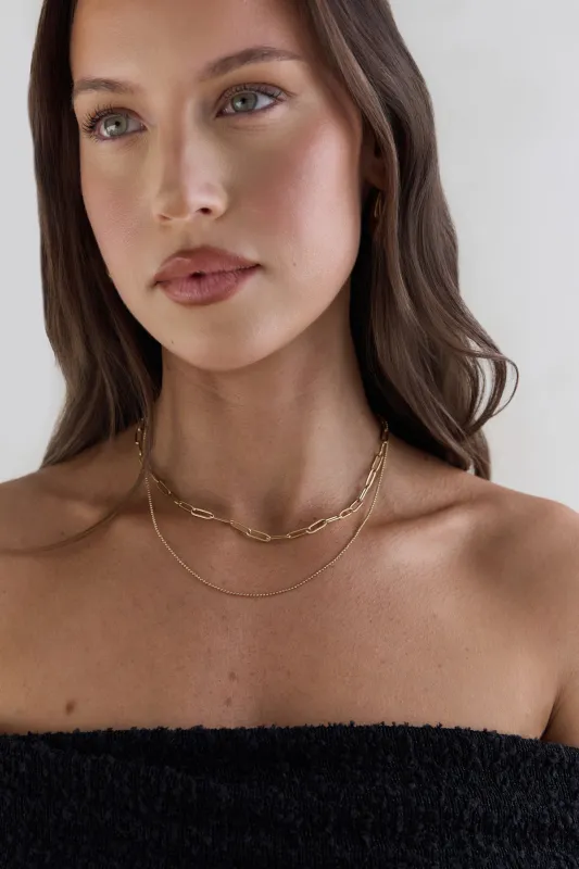 18k Gold Plated Subtle Indulgence Necklace Gold sold by Fortunate One