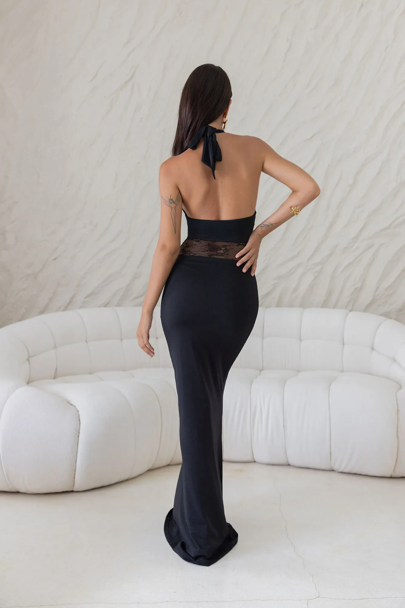 Sleek Icon Halter Maxi Dress Black sold by Fortunate One product image thumbnail 2
