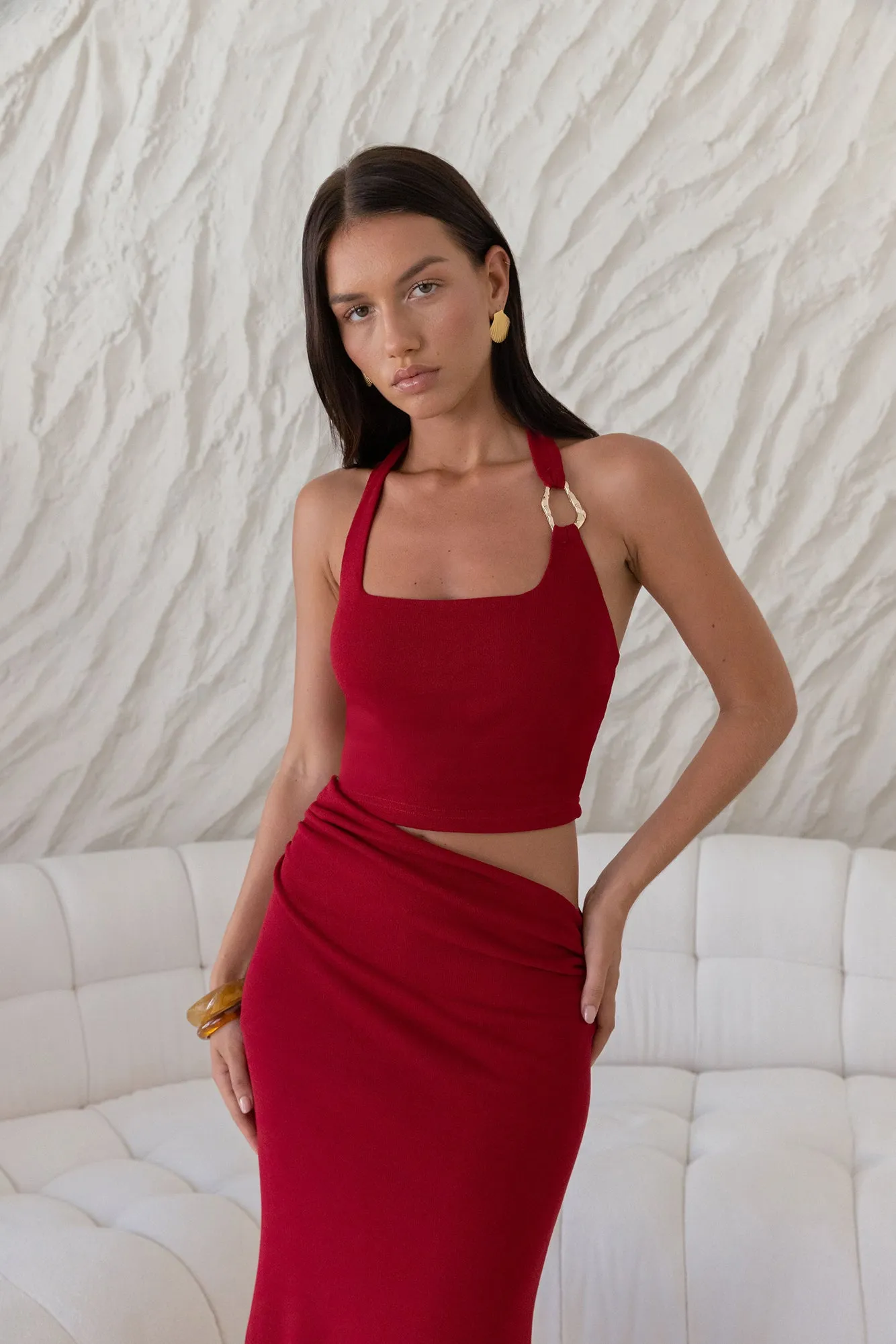 Horizon Hunter Maxi Dress Maroon sold by Fortunate One product image thumbnail 3