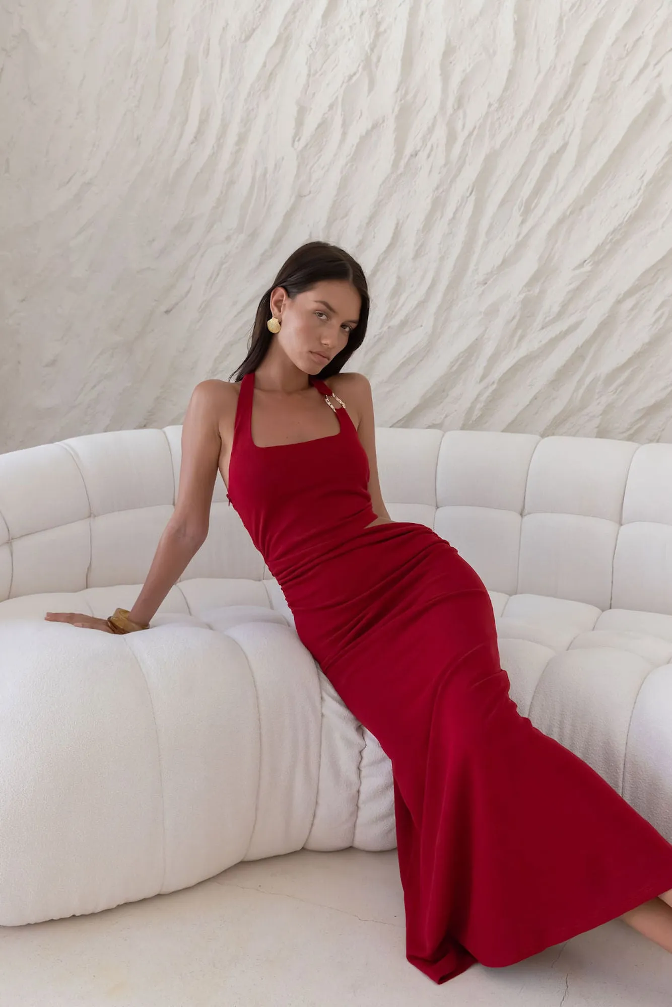 Horizon Hunter Maxi Dress Maroon sold by Fortunate One product image thumbnail 4