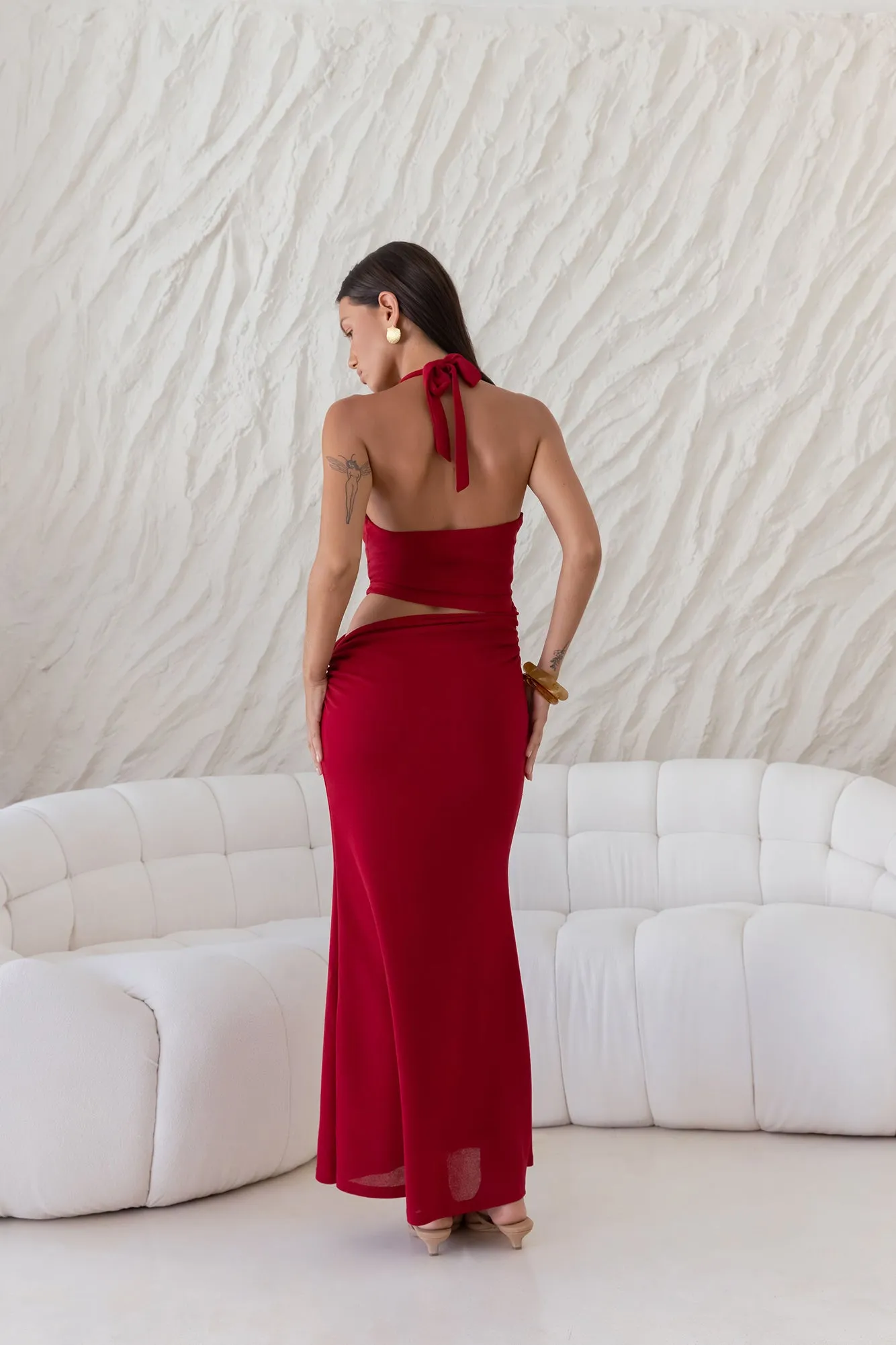 Horizon Hunter Maxi Dress Maroon sold by Fortunate One product image thumbnail 2