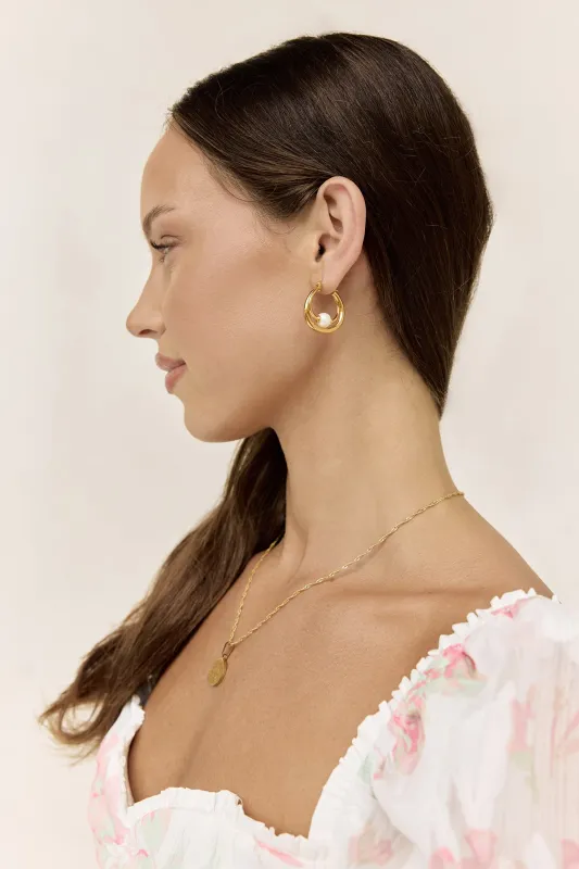 18k Gold Plated Amber Tide Earrings Gold sold by Fortunate One